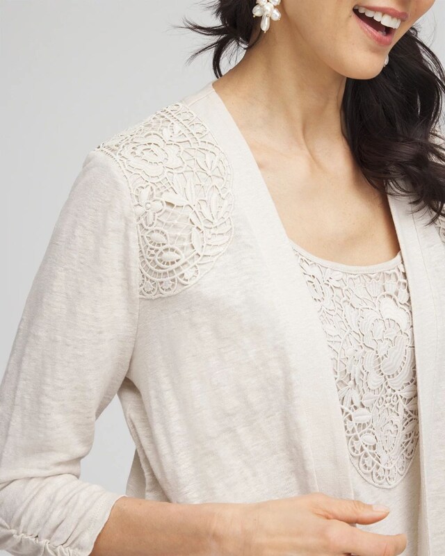 Lace Linen Cardigan - image 4
